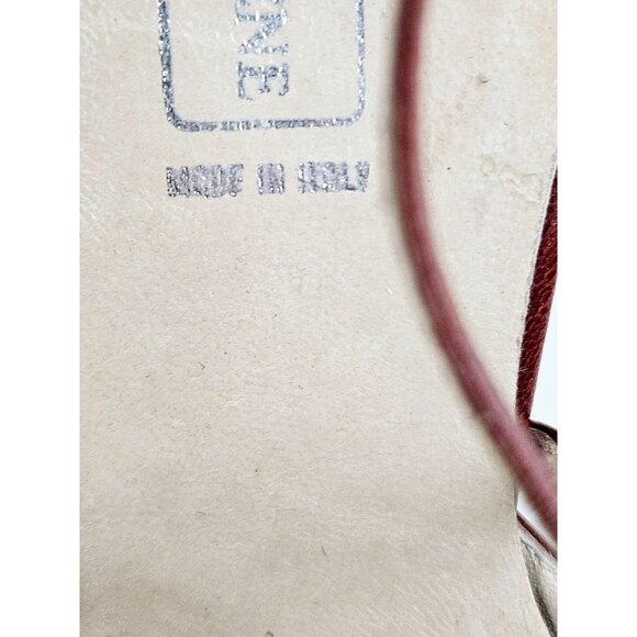 Geoffrey Beene Womens Burgundy Leather Heels Strappy Design Size 6.5 AA Italy - Picture 8 of 10